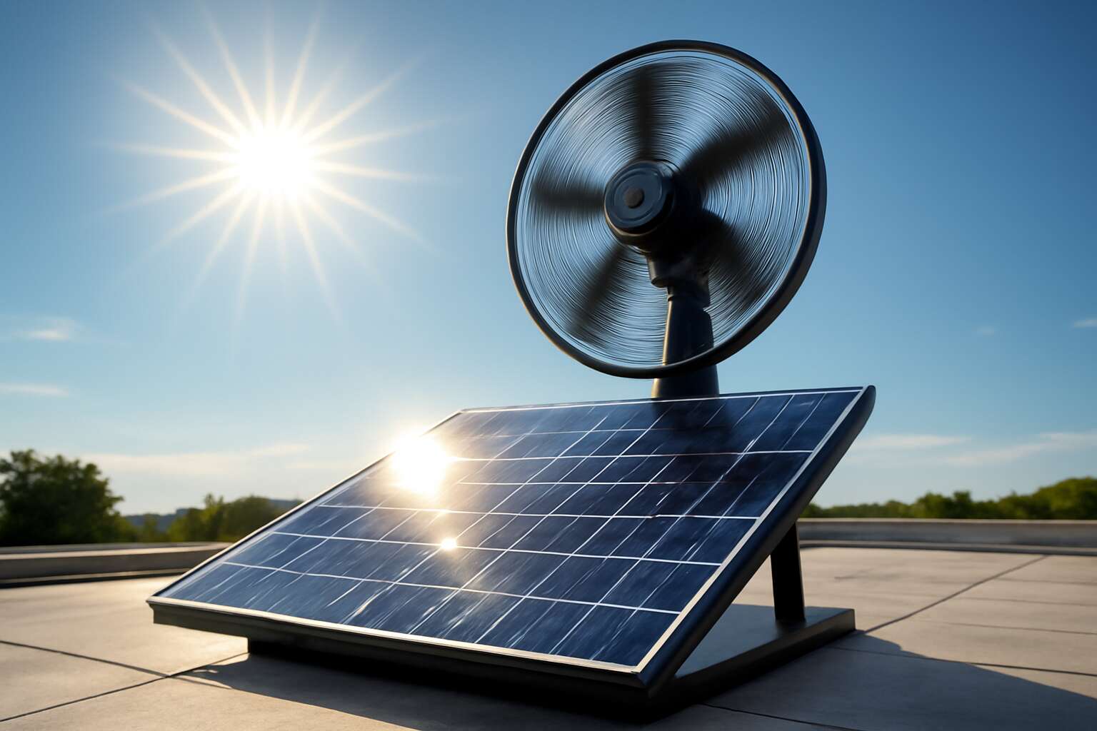 solar panel fan