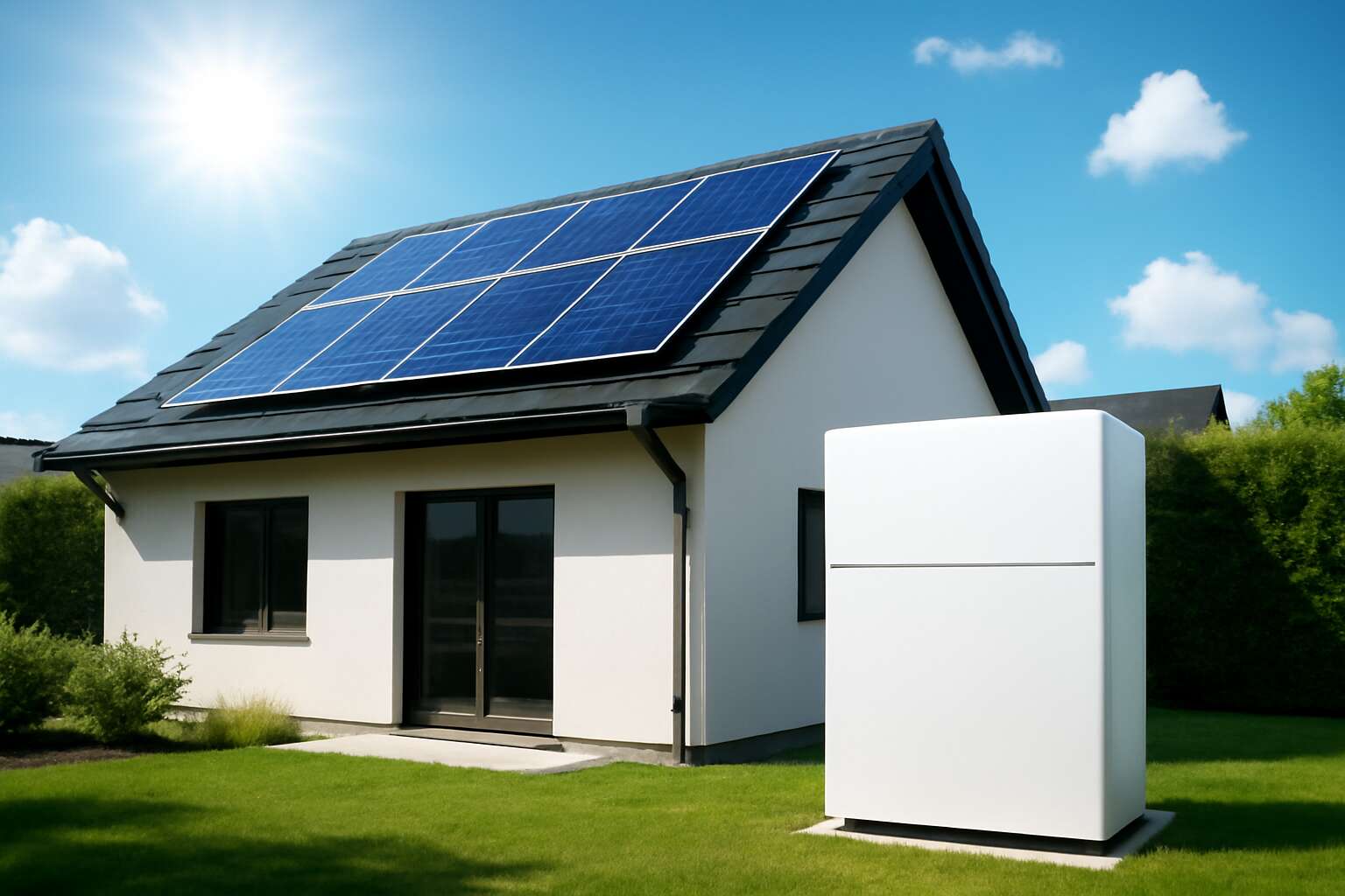 solar panel and battery