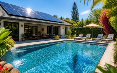 Solar panel pool keeps your water warm and your energy bills low.
